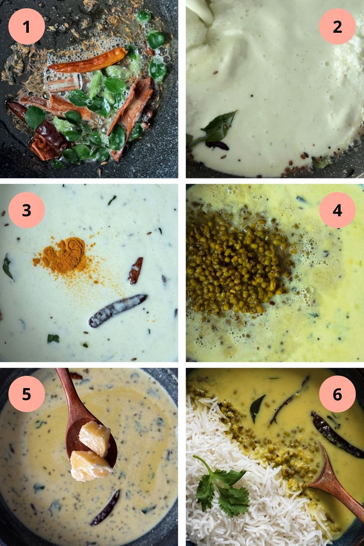 6 step high level summary on how to make khatta mag ni kadhi