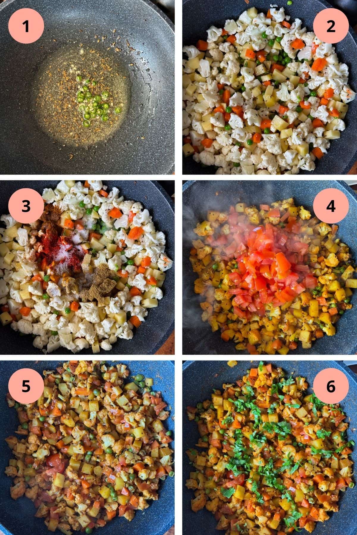6 step summary to make Flower bataka nu shaak