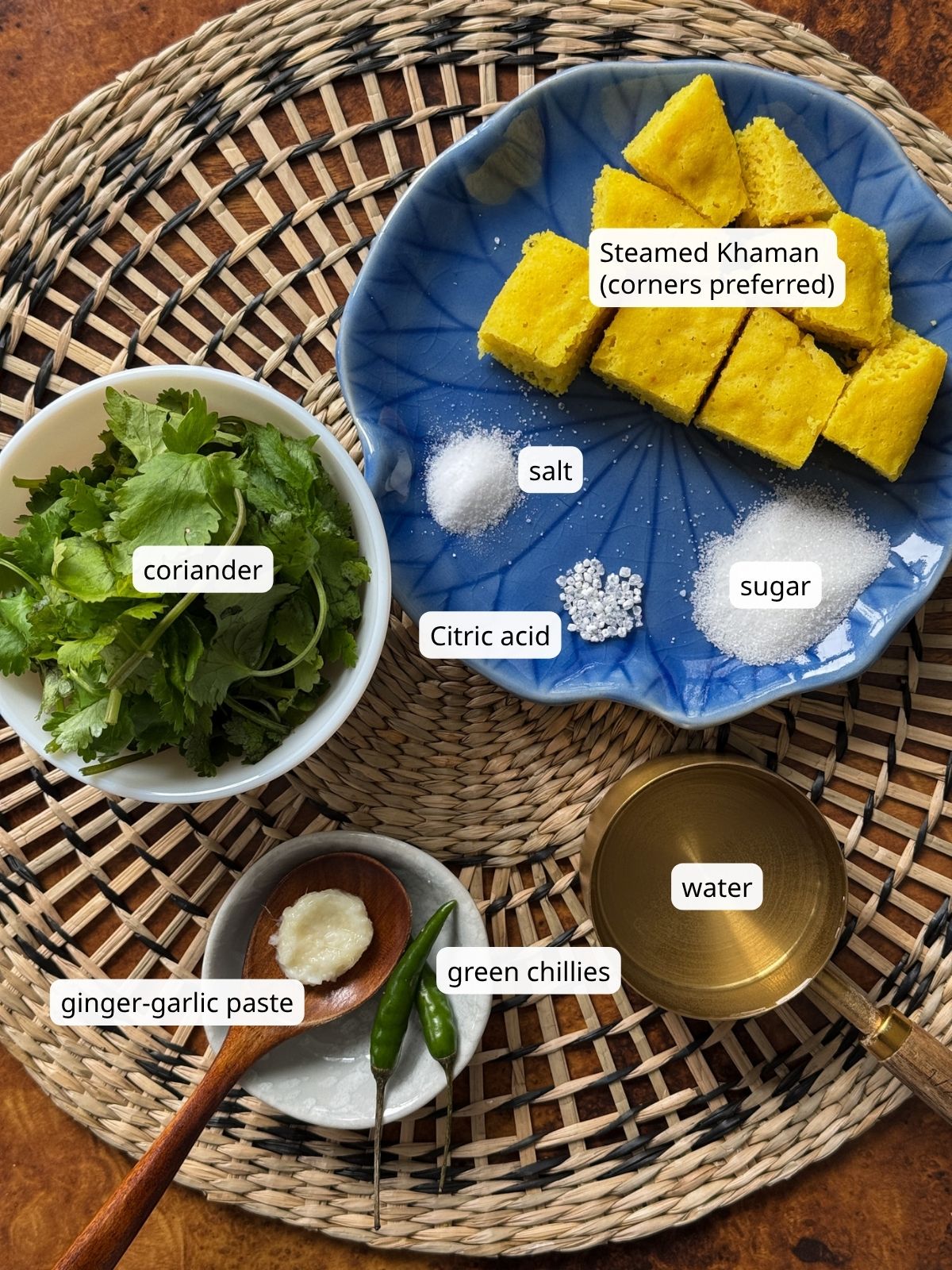 Ingredients for making Khaman Chutney